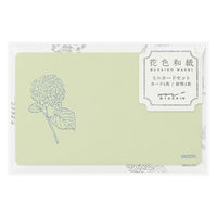 デザインフィル カードセット [名刺サイズ] 花色和紙 緑 88791006 1セット(1パック×3)（直送品）