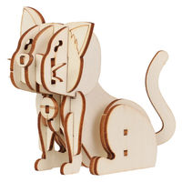 アーテック 木製3Dパズル ネコ 58726 1セット(1個×5)（直送品）