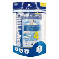 冷感ネックスリーブ L ほんやら堂 首 ネッククーラー 冷却用品 使い捨て ひんやりグッズ 1袋（6枚入）