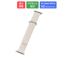 Apple Watch 38/40/41/42mm バンド 「CORVIN」 ステッチライクマグネットシリコンバンド エクリュ（直送品）