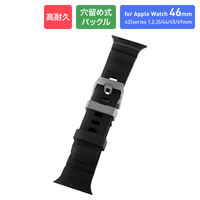 Apple Watch 42(Series 1/2/3)/44/45/46/49mm バンド 「CORVIN」 タフラバーバンド ブラック（直送品）