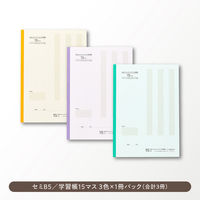 大栗紙工 大栗 OGUNO 学習帳 15マス 方眼 15mm セミB5 3色セット MG15M-B530-3P 1パック（直送品）