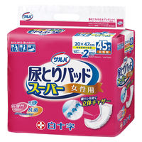 【大人用おむつ/汎用パッド】白十字 サルバ尿とりパッドスーパー女性用 1パック（45枚入）