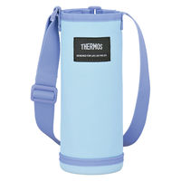 マイボトルポーチ 約600ml用 ライトブルー APO-600 LB 1個 洗濯機可 ストラップ付 お名前スペース付 サーモス