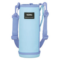 マイボトルポーチ 約1L用 ライトブルー APO-1000 LB 1個 洗濯機可 ストラップ付 お名前スペース付 サーモス