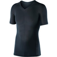 おたふく手袋 BT冷感・消臭パワーストレッチ半袖Vネックシャツ ブラック Sサイズ JW-622 1枚（直送品）