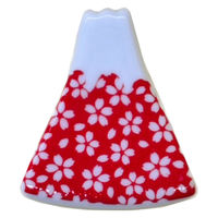 イシダ 箸置き 箸置 富士山 桜 赤 477206 1個（直送品）