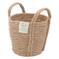 ティーライフ 鉢カバーモネ フェイクPE バスケットラウンド S ナチュラル 481899 1個（直送品）