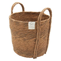 ティーライフ 鉢カバーモネ フェイクPE バスケットラウンド M ブラウン 481900 1個（直送品）