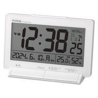 ノア精密 目覚まし時計 タイムチャイム 電波時計 デジタル時計 MAG 温湿度計付き 482118 1個（直送品）