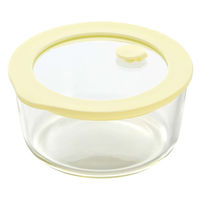 ヨシカワ 保存容器 電子レンジ対応 グラスコンテナ 500ml ライトイエロー 482051 1個（直送品）