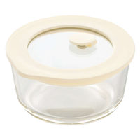 ヨシカワ 保存容器 電子レンジ対応 グラスコンテナ 270ml クリーム 482052 1個（直送品）
