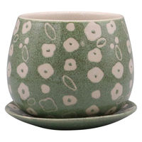 デルキ 植木鉢 ポーリッシュポット Bタイプ グリーン 482354 1個（直送品）