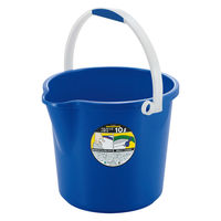 不動技研 掃除バケツ ホース止め付き べんりっこバケツ 10L ブルー 482556 1個（直送品）