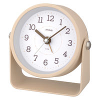 ノア精密 置き時計 モナカ MAG 連続秒針 目覚まし時計 アイボリー 482658 1個（直送品）