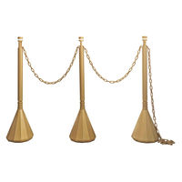 ミツギロン 駐車場スタンド スマートチェーンポール 3本組DB 反射シート チェーン付 ライトゴールド 483063 1個（直送品）