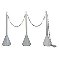 ミツギロン 駐車場スタンド スマートチェーンポール 3本組DB 反射シート チェーン付 ホワイトシルバー 483064 1個（直送品）