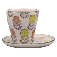 デルキ 植木鉢 ポーリッシュポット D 受け皿付き イエローオレンジ 484558 1個（直送品）