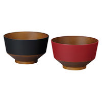 カノー 丼鉢 和の色 どんぶり 黒/朱 2個組 484939 1個（直送品）