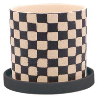 デルキ 植木鉢 ソンブラポット S 受け皿付き ブラック 484606 1個（直送品）