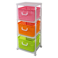 和泉化成 おもちゃ箱 幅44cm バスケットラック 3段 キャスター付き バスケット ビタミン 484911 1個（直送品）