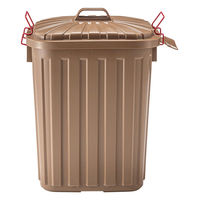 東谷 ゴミ箱 タフカン 60L 大容量 屋外 日本製 耐衝撃 フタ付き 軽い ブラウン 485141 1個（直送品）