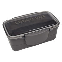 イエロースタジオ 弁当箱 850ml 2段 モノクローム ドーム2段ランチボックス チャコールグレー 491132 1個（直送品）