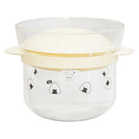 逸品社 電子レンジ用炊飯器 1~2合 ぎゅっとおにぎりさん ガラスのレンジご飯釜 ホワイト 490880 1個（直送品）