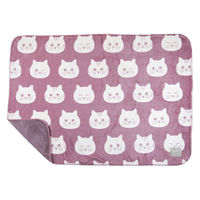 ティーライフ ひざ掛け にゃふにゃふ 70×100cm ネコ パープル 494264 1個（直送品）