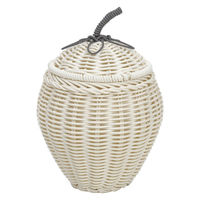 クレエ 小物入れ バスケット 直径15.5cm フルーツシェイプバスケット ストロベリー 収納ケース 洗える ふた付き 494378 1個（直送品）