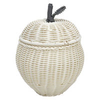 クレエ 小物入れ バスケット 直径25.5cm フルーツシェイプバスケット アップル 収納ケース 洗える ふた付き 494379 1個（直送品）
