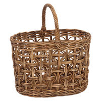 クレエ かご アラログ ループ編み オーバル バスケット 幅30cm ラタン 494383 1個（直送品）