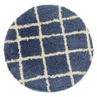 クレエ チェアパッド キャンパスタフトチェアパッドチェック 洗える ブルー 495592 1個（直送品）