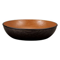 ミタニ プレート 木目ラウンドディッシュ ナチュール ブラック×ブラウン 495608 1個（直送品）