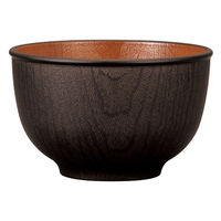 ミタニ ボウル 木目ラウンドボウル S ナチュール ブラック×ブラウン 495624 1個（直送品）