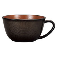 ミタニ ボウル 木目スープカップ ナチュール ブラック×ブラウン 495630 1個（直送品）