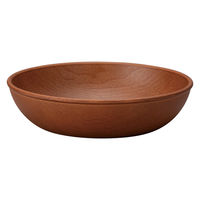 ミタニ プレート 木目ラウンドディッシュ 抗菌加工 ミディアムブラウン 495660 1個（直送品）