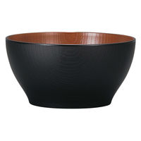 ミタニ ボウル レンジ欅木目ボウル 小 ナチュール ブラック×ブラウン 495634 1個（直送品）
