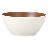 ミタニ ボウル 欅杢目ボウル 大 ナチュール ホワイト×ブラウン 495637 1個（直送品）