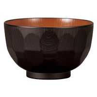 ミタニ 汁椀 レンジ亀甲欅杢目汁椀 ナチュール ブラック×ブラウン 495676 1個（直送品）