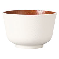 ミタニ 汁椀 レンジ百合型欅杢目汁椀 ナチュール ホワイト×ブラウン 495677 1個（直送品）