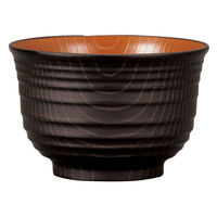 ミタニ 汁椀 レンジ千段欅杢目汁椀 ナチュール ブラック×ブラウン 495680 1個（直送品）