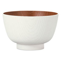 ミタニ 汁椀 レンジ京型欅杢目汁椀 ナチュール ホワイト×ブラウン 495683 1個（直送品）
