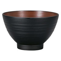 ミタニ 汁椀 レンジ欅刷毛筋大汁椀 ナチュール ブラック×ブラウン 495682 1個（直送品）