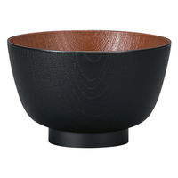 ミタニ 汁椀 レンジ京型欅杢目汁椀 ナチュール ブラック×ブラウン 495684 1個（直送品）