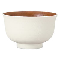 ミタニ 汁椀 レンジ羽反欅杢目汁椀 ナチュール ホワイト×ブラウン 495685 1個（直送品）