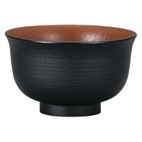 ミタニ 汁椀 レンジ羽反欅杢目汁椀 ナチュール ブラック×ブラウン 495686 1個（直送品）