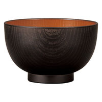 ミタニ 汁椀 レンジ欅杢目大汁椀 ナチュール ブラック×ブラウン 495690 1個（直送品）