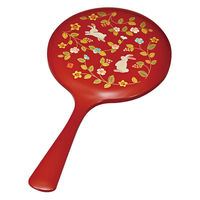 ミタニ 手鏡 花の小路 山中塗 和風 朱 496664 1個（直送品）