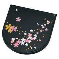 ミタニ コンパクトミラー 半月コンパクトミラー 黒 桜さくら 山中塗 和風 496855 1個（直送品）